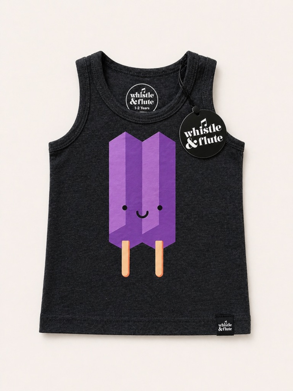 Whistle & Flute Kids' Purple Ice Pop Tank / Purple Popsicle Tank Top / Organic